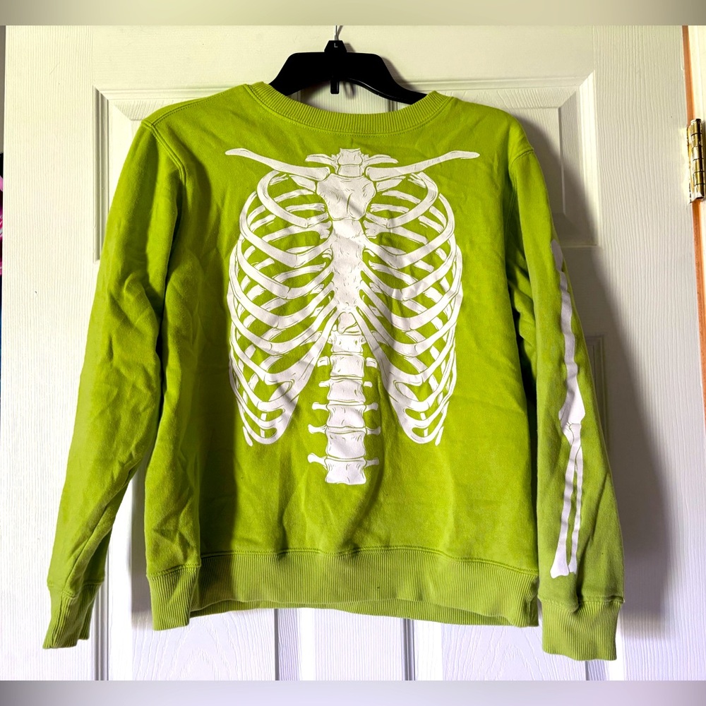 Mighty Fine lime green skeleton sweater